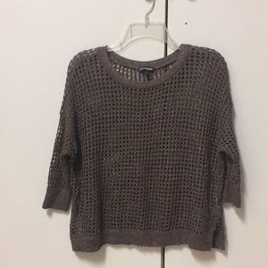 Express brown loose knitted sweater!